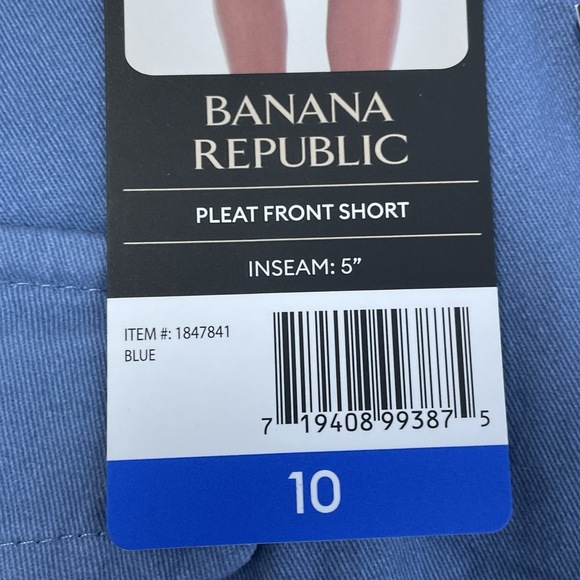 Banana Republic Women's 10 Pleat Front Blue 97% Cotton 3% Spandex NWT d1433 - Picture 6 of 6